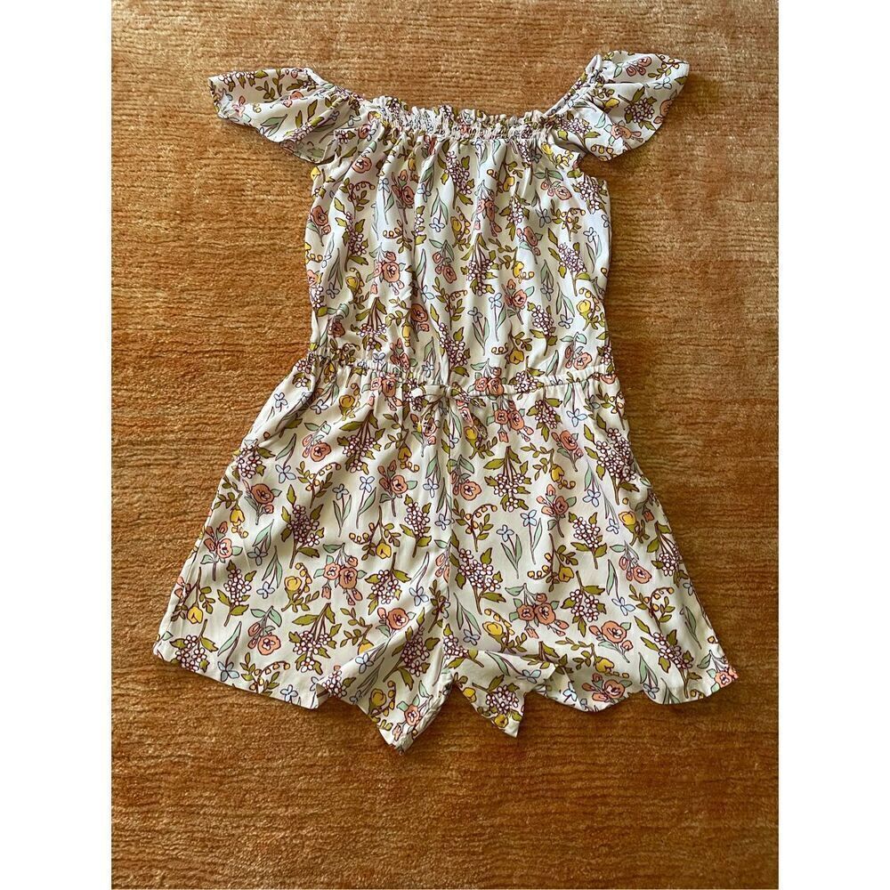 - Cat & Jack romper Cat & Jack Girls Size XL 14 Soft Pink Floral Print Ruf…